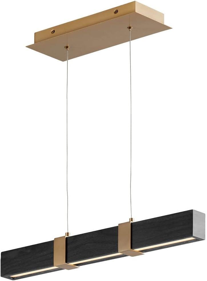 33 Inch 192W 6 Led Chandelier-Satin Nickel/White Oak Finish Oxygen Lighting 3-24-5224