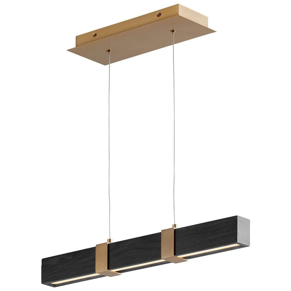 33 Inch 192W 6 Led Chandelier-Satin Nickel/White Oak Finish Oxygen Lighting 3-24-5224