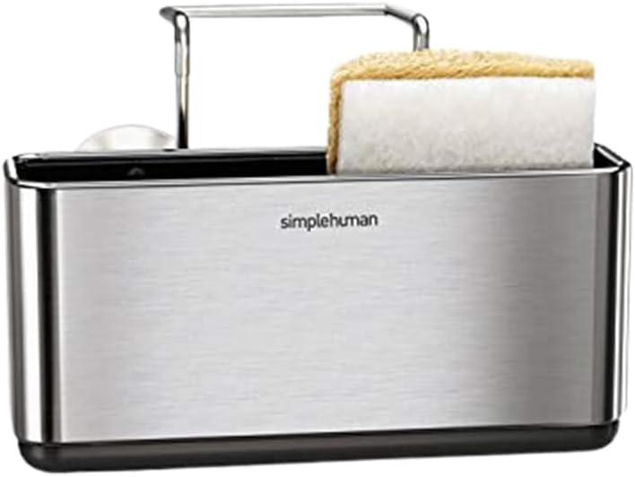 simplehuman Slim Sink Caddy Sponge Holder, Brushed Stainless Steel