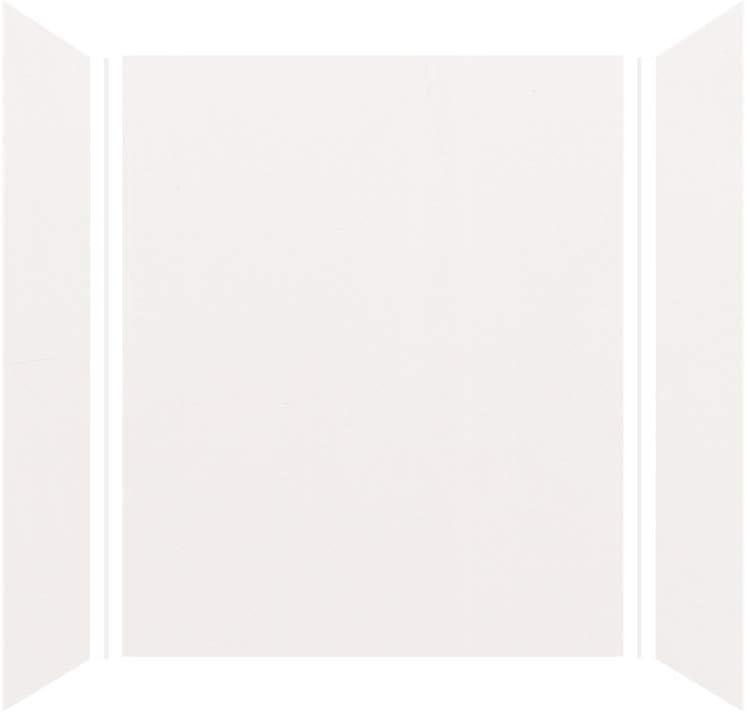 White Composite 3-Panel Shower Wall Kit, 60" x 72"