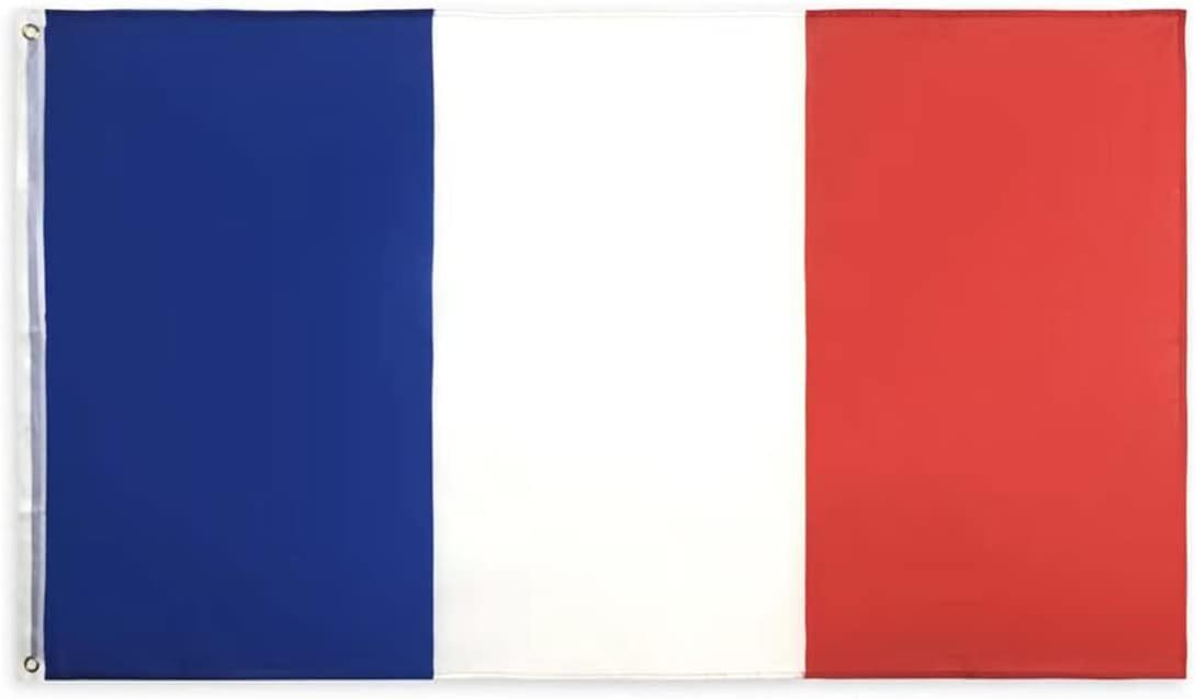 France National Flag Polyester Fiber 3x5 Feet Flag, Bright Colors And Anti-ultraviolet Fade Flag Indoor Outdoor Banner