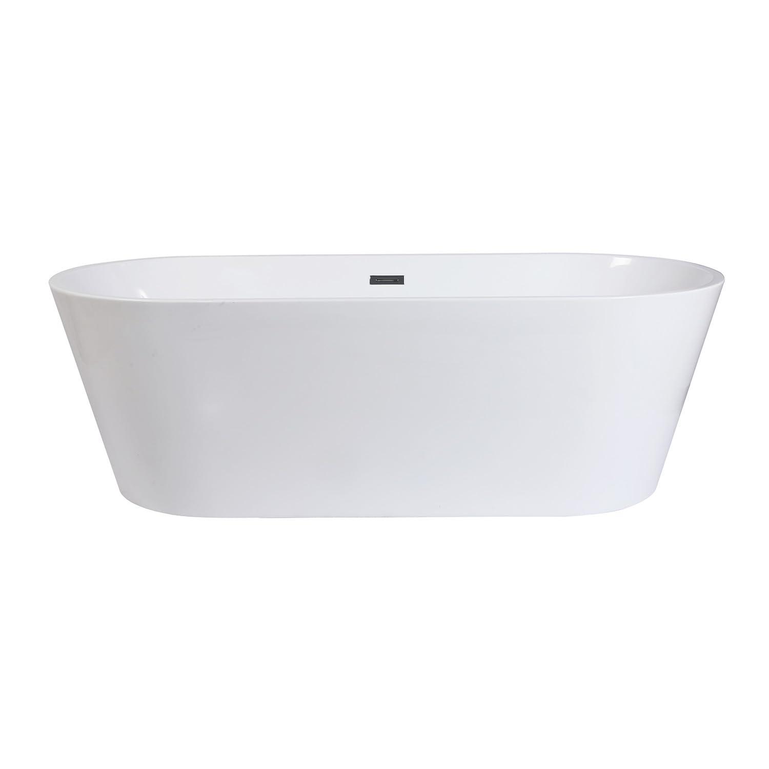 Kingston Brass Aqua Eden 71-Inch Acrylic Oval Double Ended Freestanding Tub with Drain
