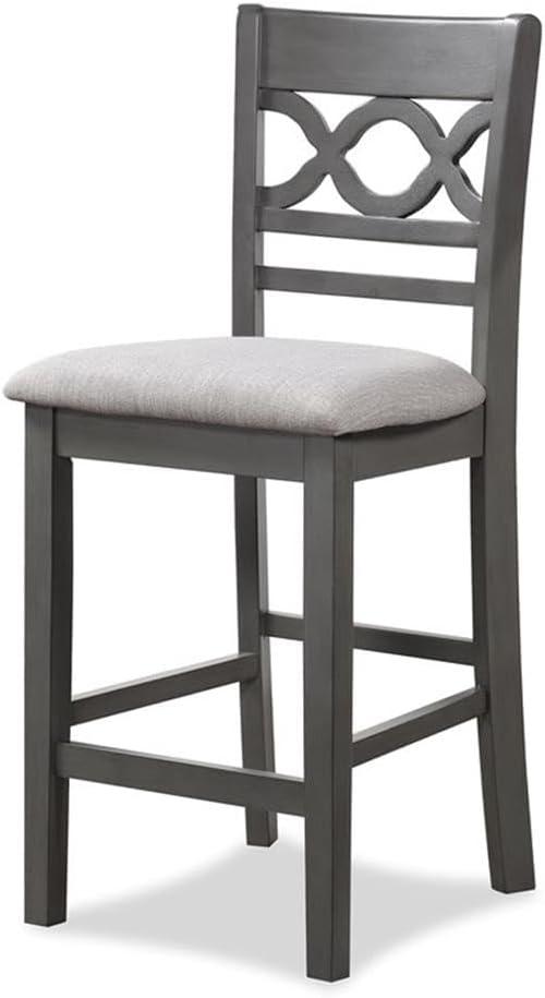 Gray Counter Height 5-Piece Dining Set with Round Table and 4 Chairs