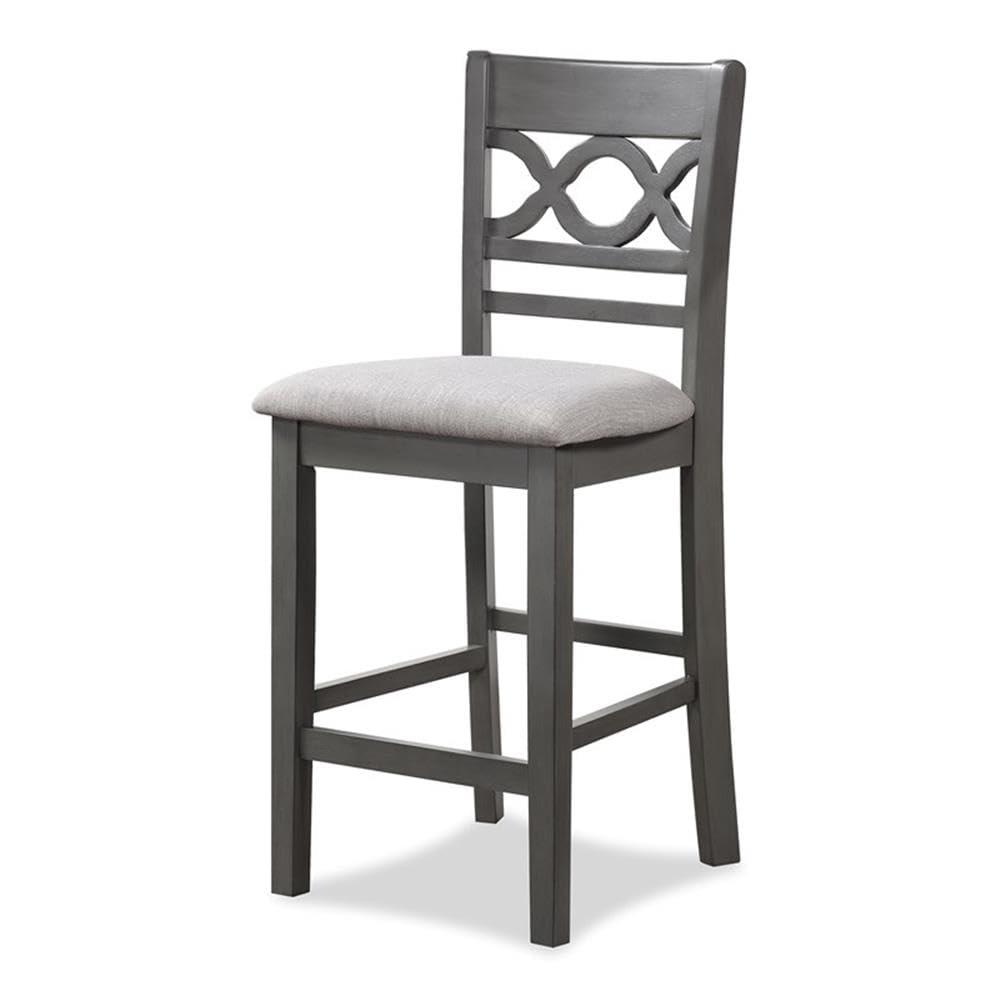 Gray Counter Height 5-Piece Dining Set with Round Table and 4 Chairs