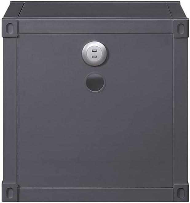 F&L Homes Studio Cargo Metal Nightstand W/USB