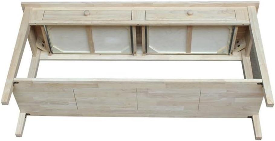 60" Spencer Extended Length Console Server Table Light Brown - International Concepts: Hardwood Foyer Storage