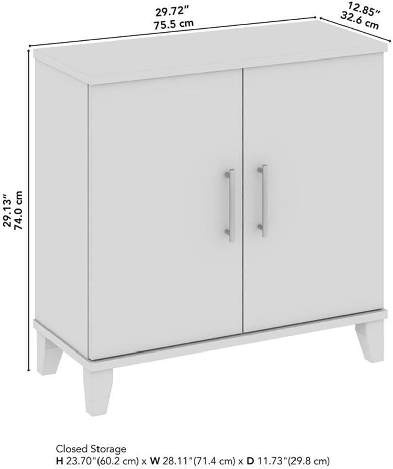 Somerset Small Storage Cabinet with Doors in Ash Gray - Engineered Wood