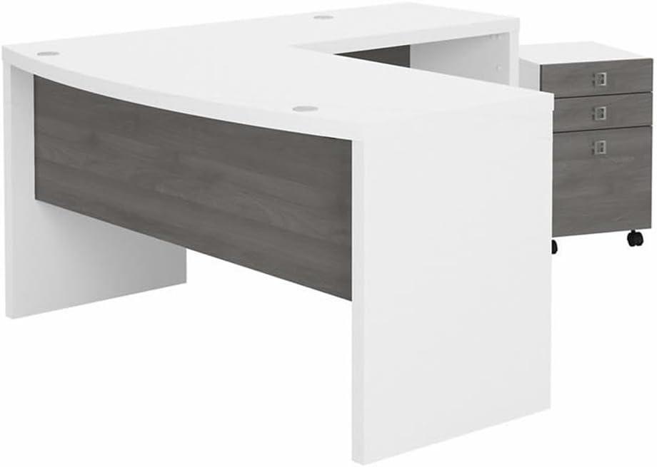 Echo Bow Front Desk and Filing Cabinet Set