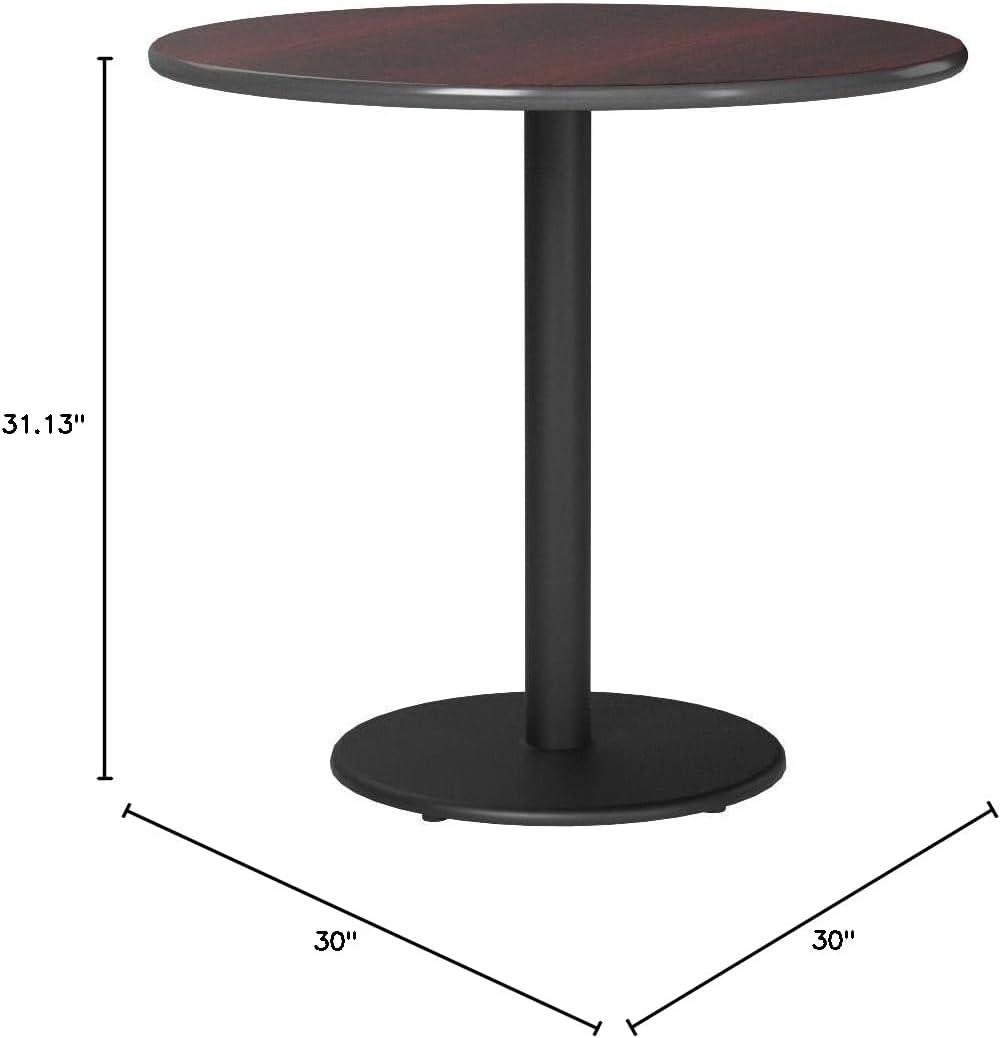 30" Round Mahogany Laminate Table Top With Table Height Round Base - Table Height Restaurant Table