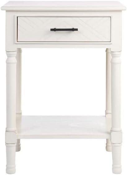 SAFAVIEH Peyton French White Rectangle Wood Storage End Table (19 in. W x 15.8 in. D x 26 in. H)