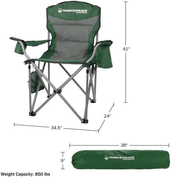 Wakeman Outdoors Oversized Camping Chair, Green