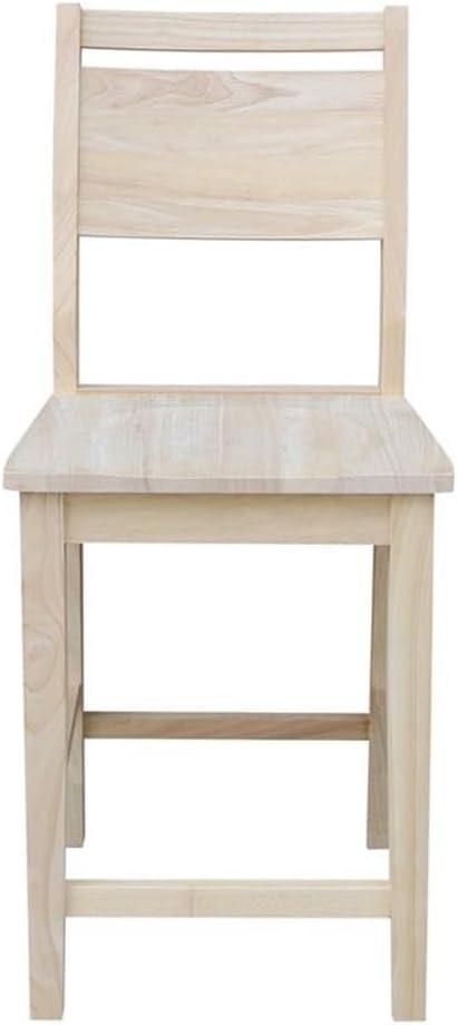 International Concepts Wood Slat Back Aspen Counter Height Panel Stool - Unfinished - 24" Seat Height