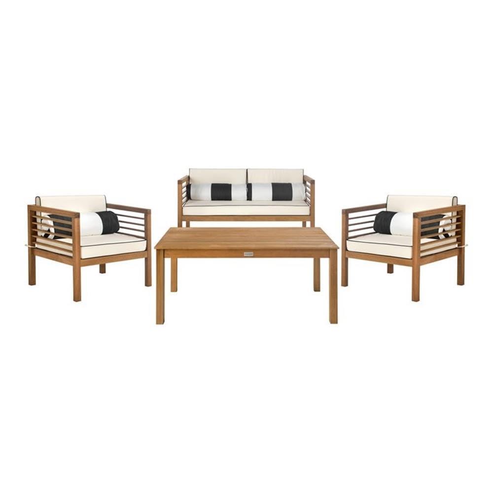 Wade Logan® Arlethe Wood 4 - Person Patio Conversation Sets with Cushions
