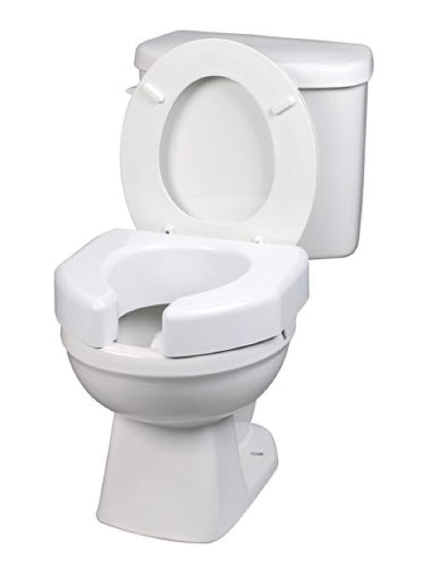 Ableware Basic White Plastic Raised Toilet Seat 3" Height Up to 350 lbs