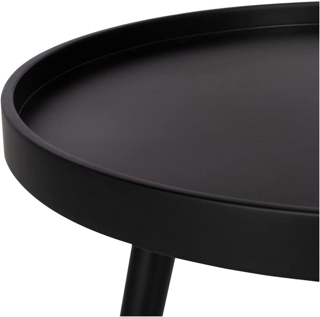 Fritz Round Tray Side Table - Black - Safavieh.