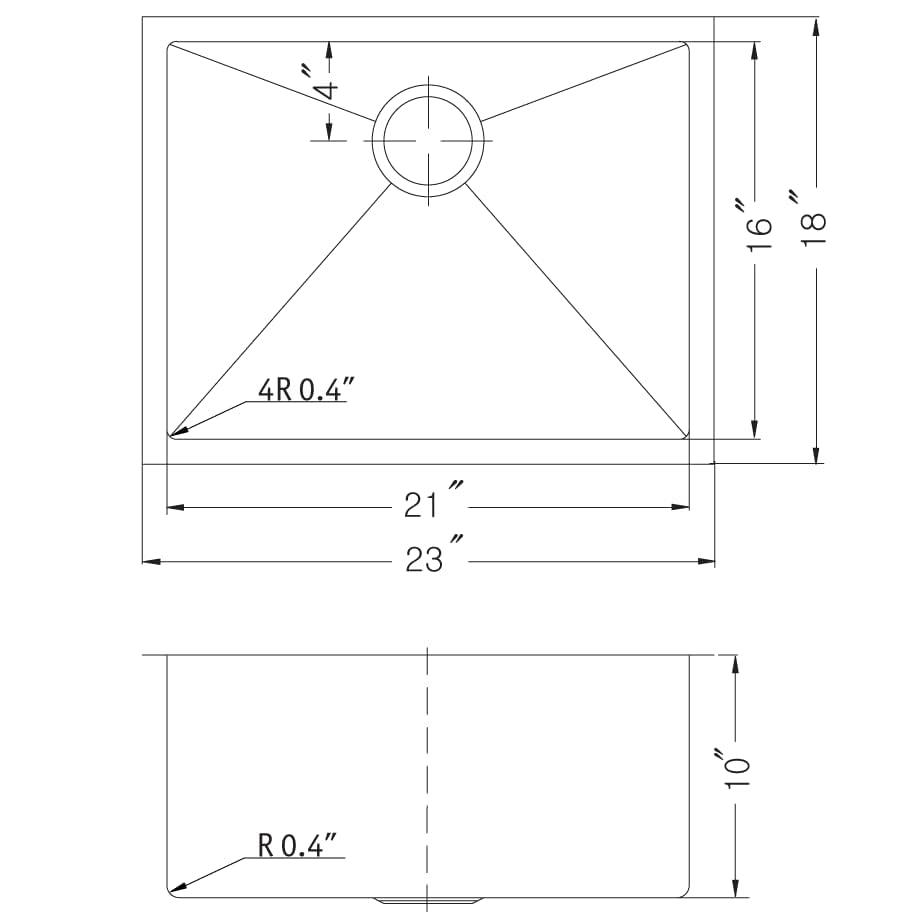 Savoir 23'' L Undermount Single Bowl Stainless Steel Kitchen Sink