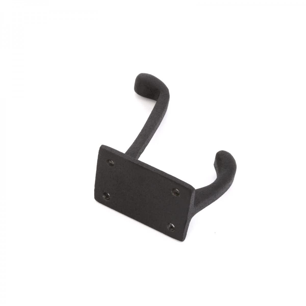 The Renovators Supply Inc. 25845 Wrought Iron Double Wall Mounted Robe Hook (Set of 3)