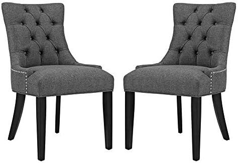 Modway Regent Dining Side Chair Fabric Set of 2 - Gray