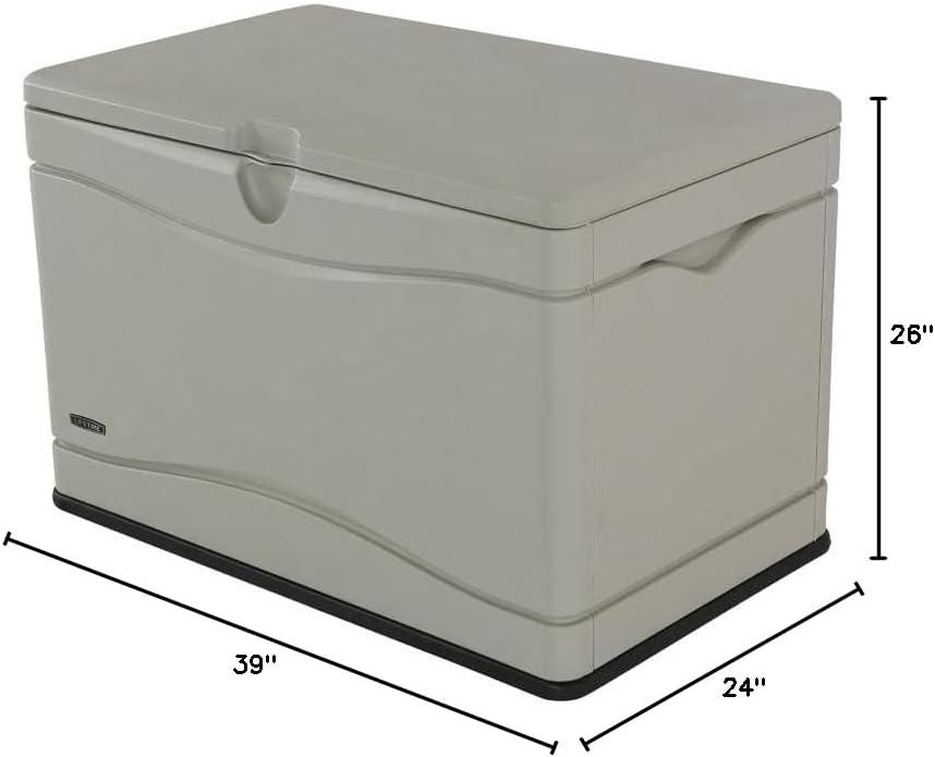 Lifetime 80 Gallons Water Resistant Polyethylene Plastic Lockable Deck Box in Desert Sand