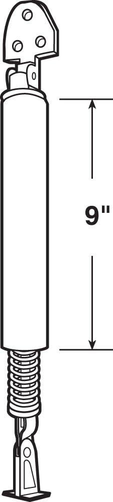 Prime-Line 9 in., Black, Medium Duty Storm Door Closer with Shock Spring (Single Pack)