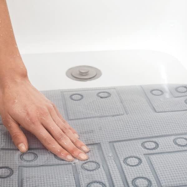 Duck Brand 17" x 36" Safety Grip Bathtub Mat with Suction Cups, Gray