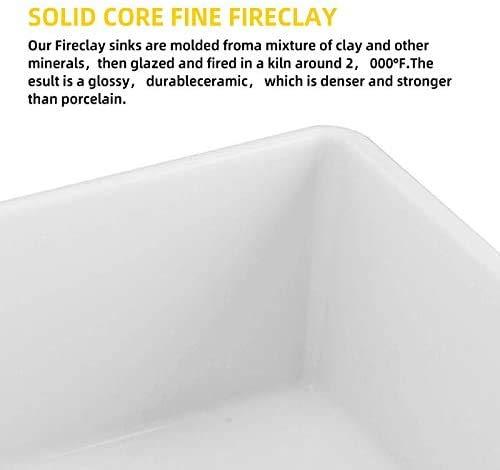 Latoscana LFS3318W 33 in. Fireclay Single Bowl Kitchen Sink