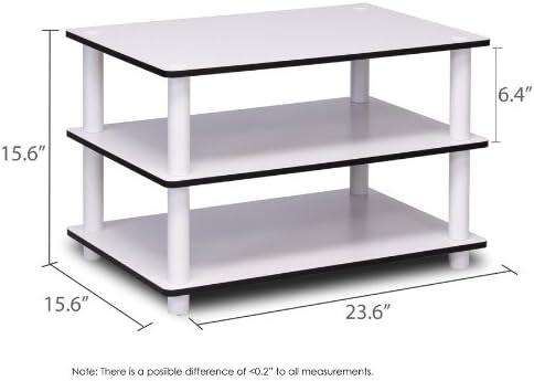 Furinno 11173 Just 3-Tier No-Tools Coffee Table, White