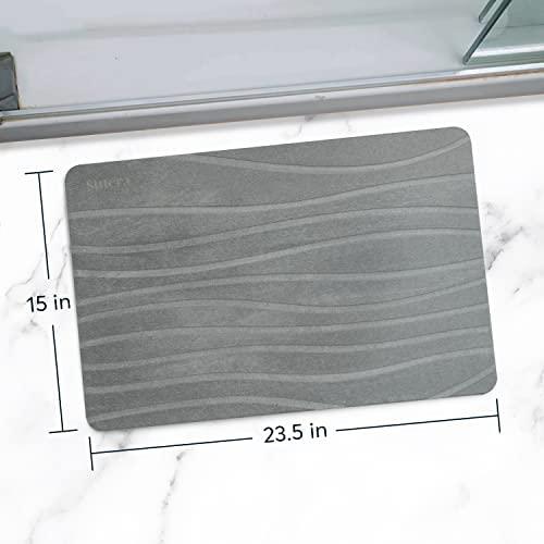 Slate Gray Diatomaceous Earth Non-Slip Bath Mat