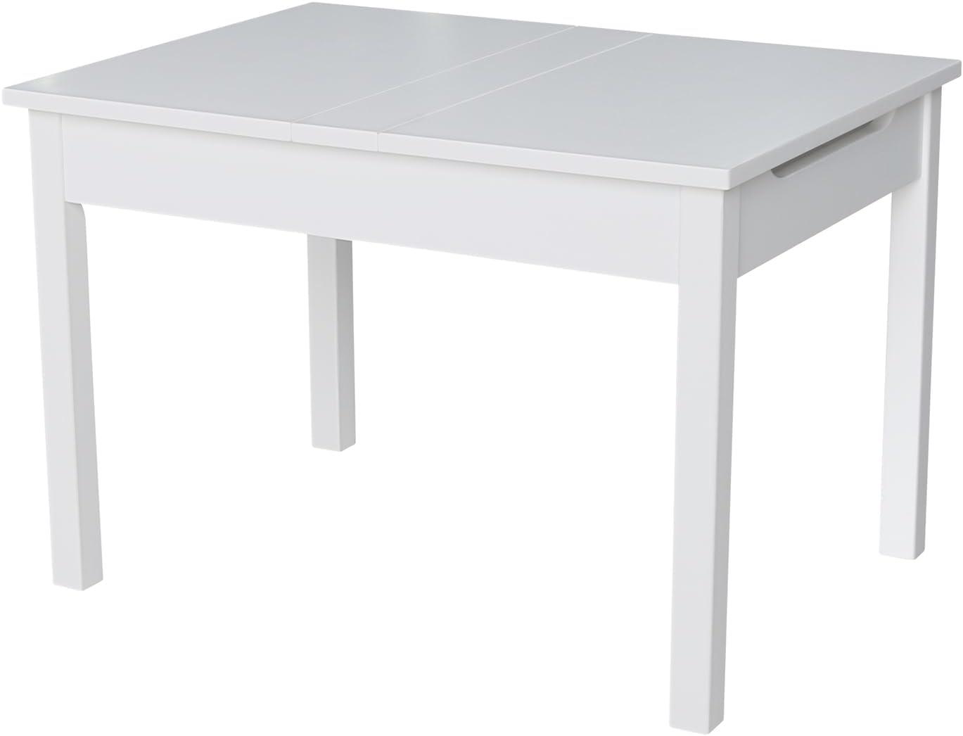 International Concepts Table With Lift Up Top For Storage, White