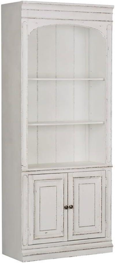 Magnolia Manor White Adjustable Traditional Bunching Bookcase