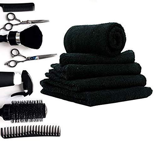 Simpli-Magic Hand Towels, Multipurpose Cotton Towels for Bathroom Use & More, 16" x 27", Black