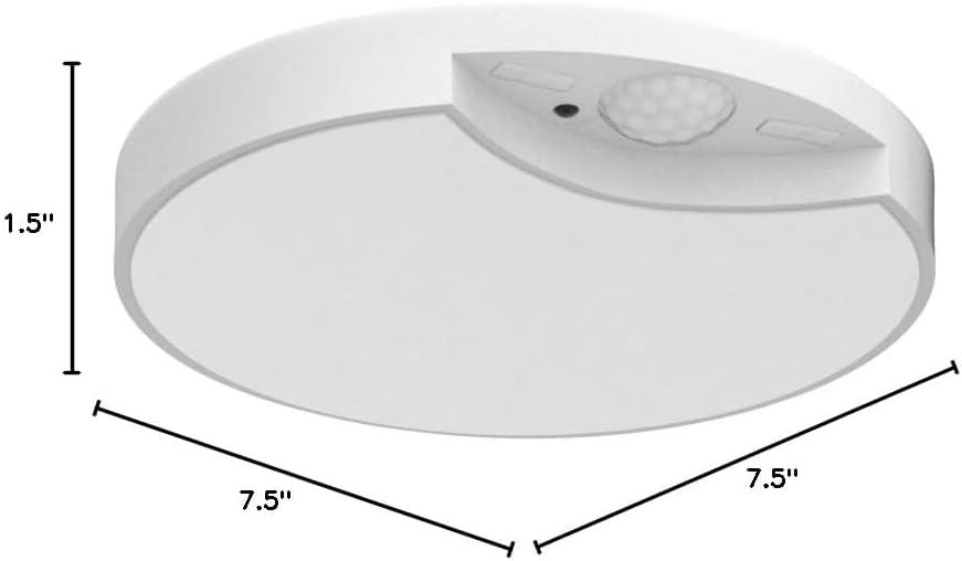 Battery Powered Motion Sensor Ceiling Light with Remote - 7.5inch Battery Ceiling Light for Closet, Shower, Stair, Hallway, ect