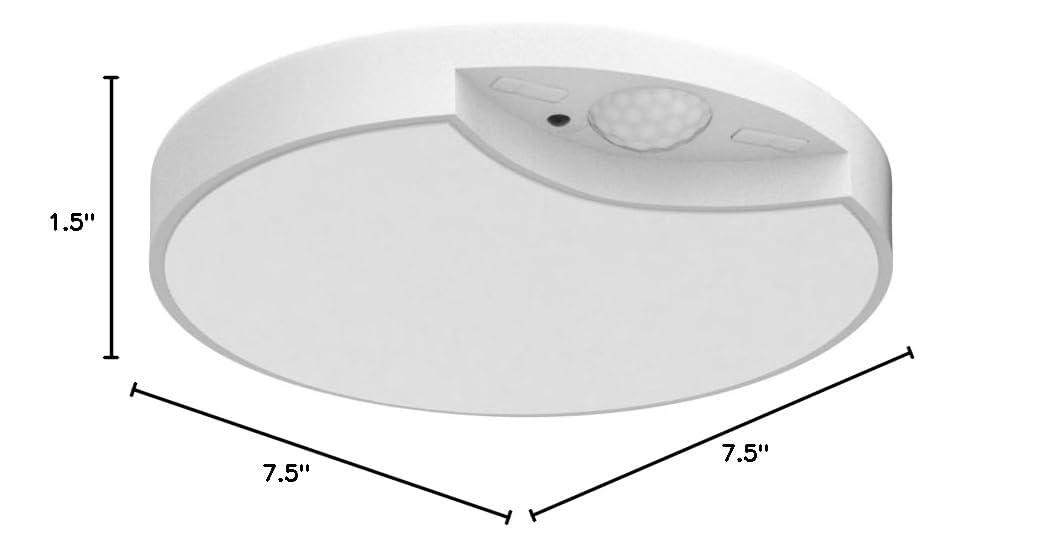 Battery Powered Motion Sensor Ceiling Light with Remote - 7.5inch Battery Ceiling Light for Closet, Shower, Stair, Hallway, ect