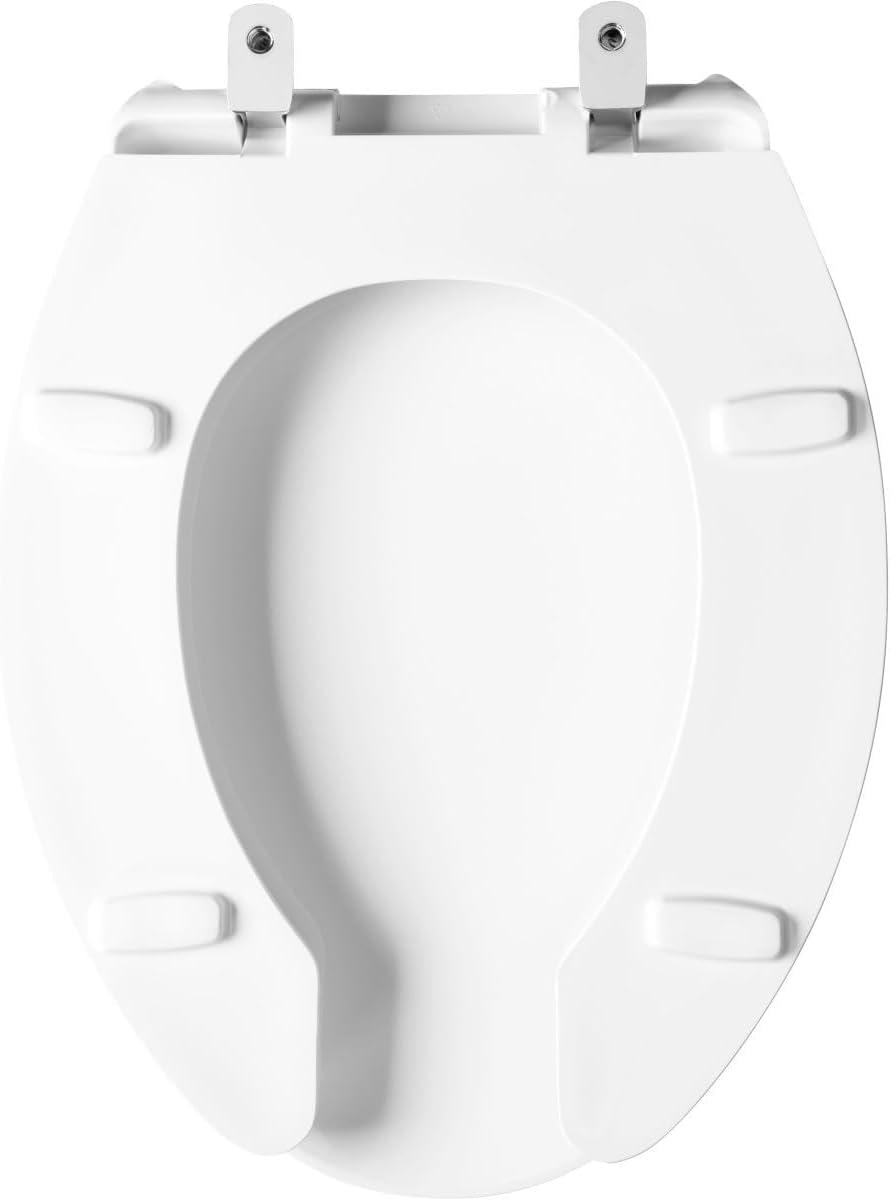 Bemis 1950SSTDG 000 Commercial Elongated Open-Front Toilet Seat with Dura Guard