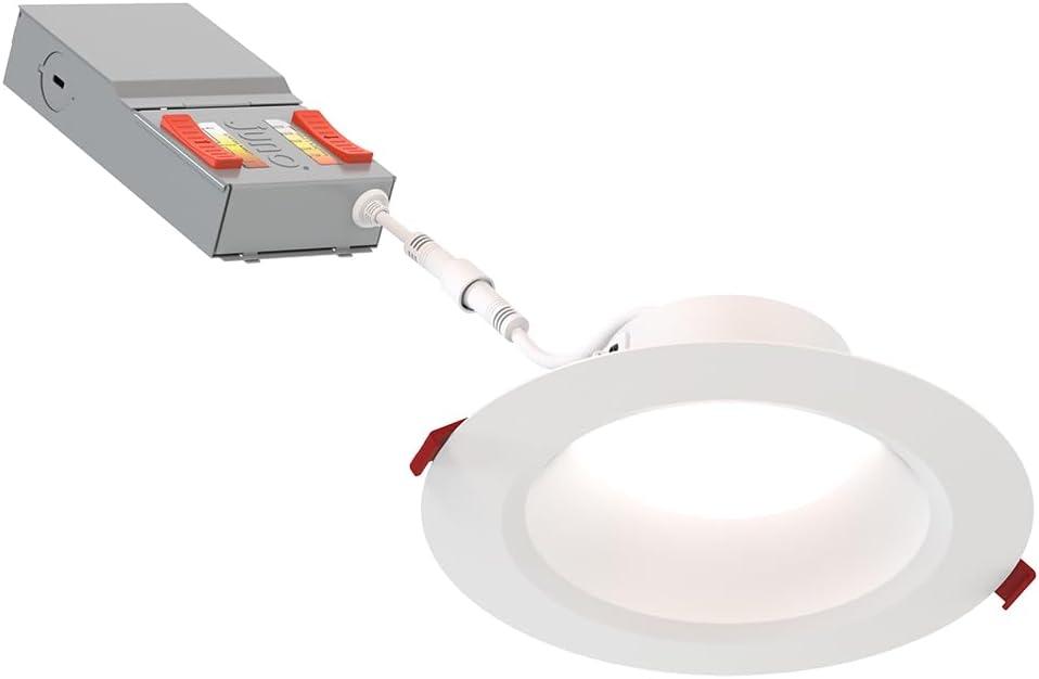 Juno WF6 DREG SM ALO20 SWW5 90CRI MW M6 6'' Selectable Color Temperature Dimmable Air-Tight IC Rated LED Canless Recessed Lighting Kit