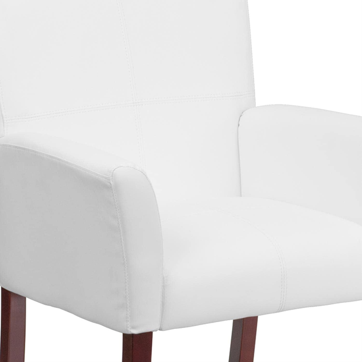 Paulson LeatherSoft Executive Side Reception Chair with Mahogany Legs