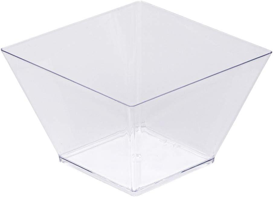 Restaurantware 16 Ounce Large Kova Bowls 100 Disposable Salad Bowls - Lids Sold Separately Sturdy Clear Plastic Appetizer Bowls For Salads Layered Cakes At Catered Events