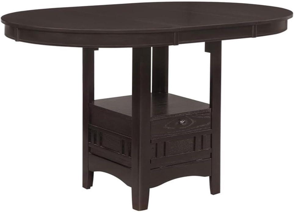 Coaster Lavon Transitional Wood Oval Counter Height Table Espresso