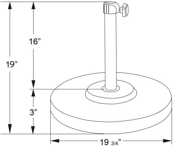 California Umbrella 50LBS Umbrella Base with Steel Cover with Concrete Bronze