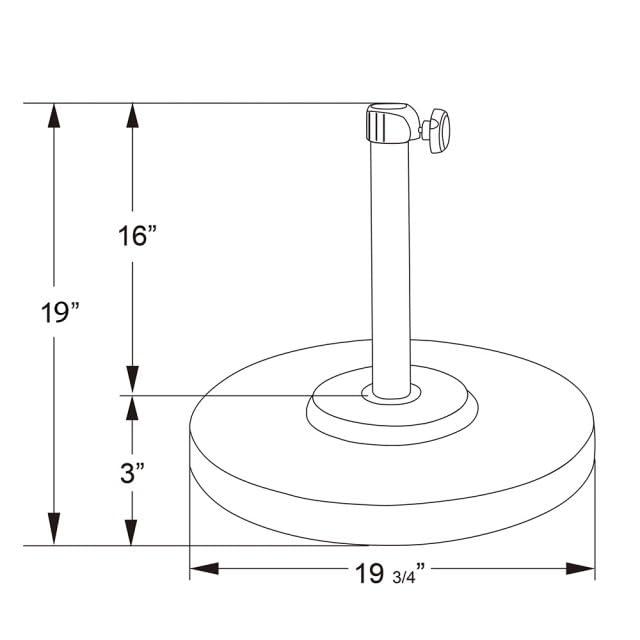 California Umbrella 50LBS Umbrella Base with Steel Cover with Concrete Bronze