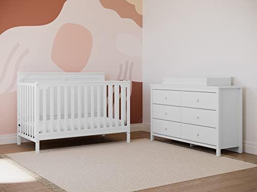 Alpine White 6-Drawer Nursery Dresser with Spacious Storage