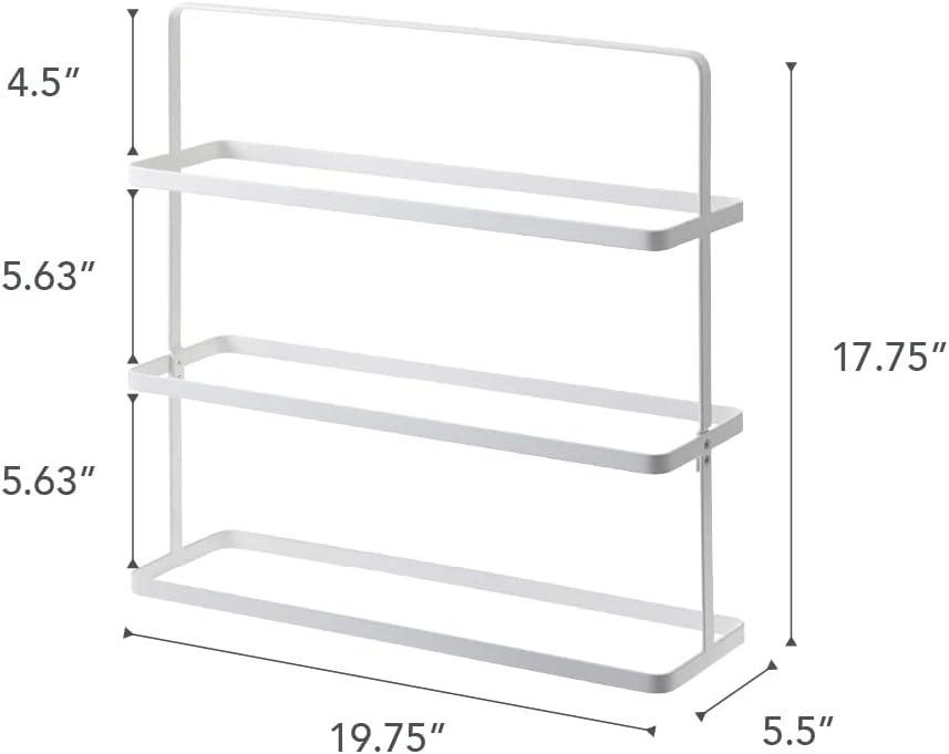 Compact Modern White Steel 3-Tier Shoe Rack