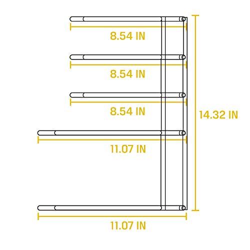 Lodge Steel 5 Tier Cookware Organizer, Kitchen Space Saver, 11 x 8 x 14in, Black