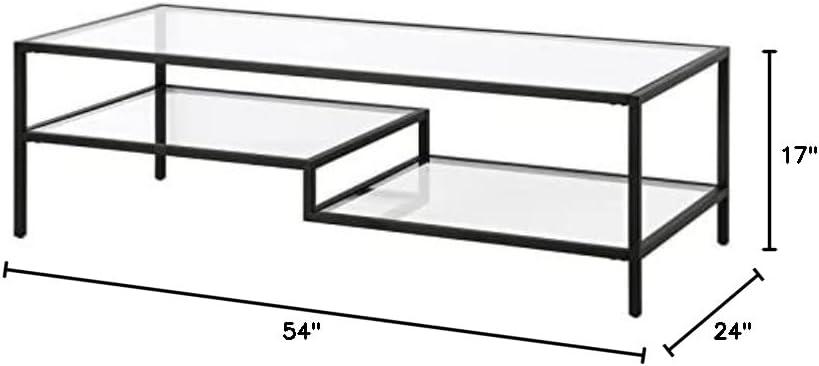 Evelyn&Zoe Lovett 54" Wide Rectangular Coffee Table in Blackened Bronze