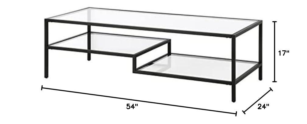 Evelyn&Zoe Lovett 54" Wide Rectangular Coffee Table in Blackened Bronze