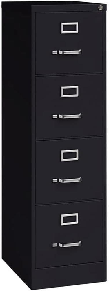 Scranton 4 Drawer 22" Deep Letter File Cabinet in Black, Fully Assembled