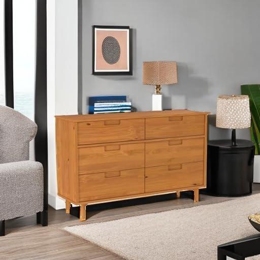Yarber 6 Drawer Solid Wood Double Dresser