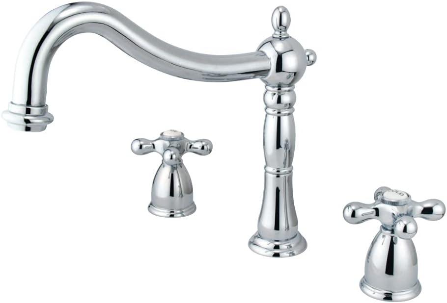 Kingston Brass Heritage Two-Handle 3-Hole Deck Mount Roman Tub Faucet