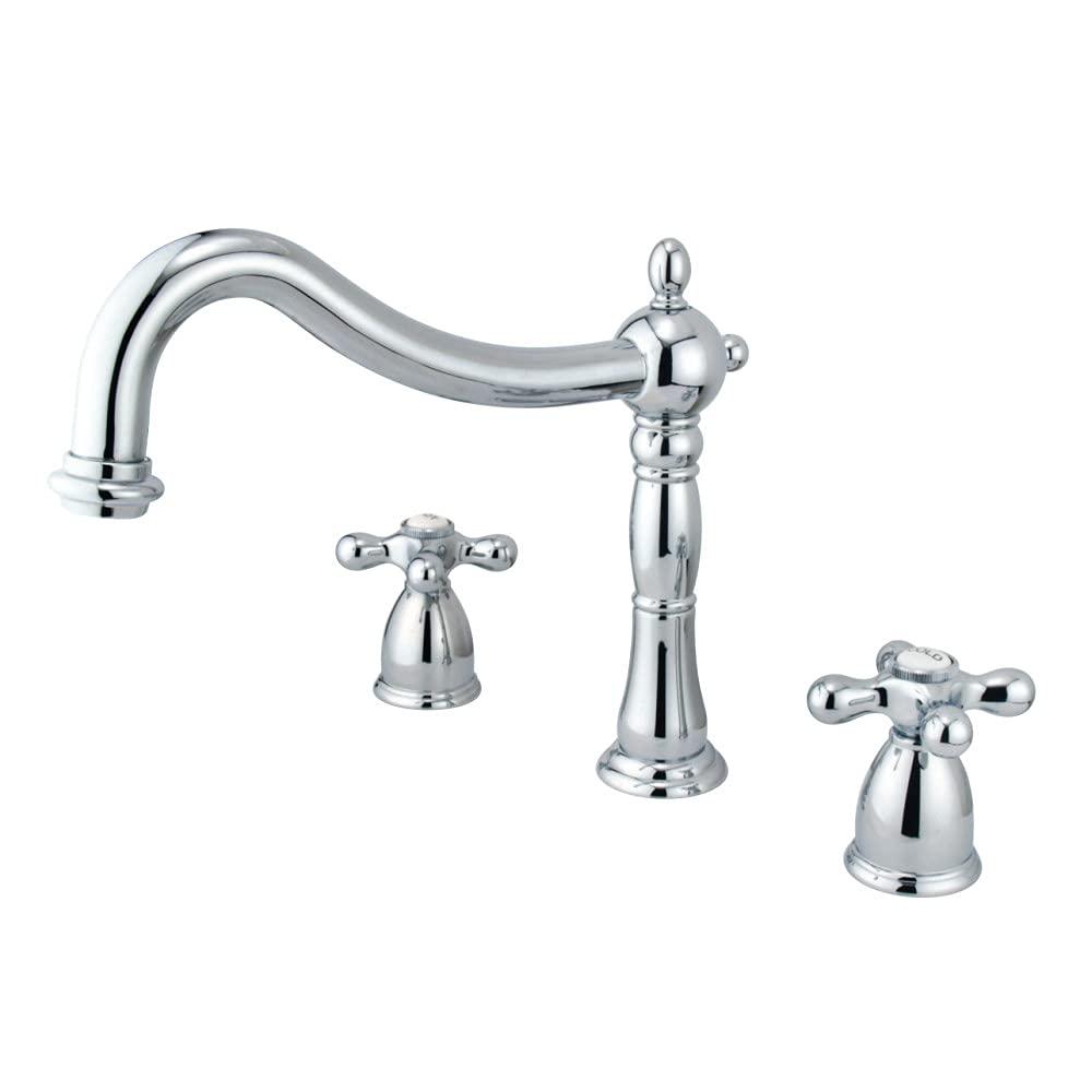 Kingston Brass Heritage Two-Handle 3-Hole Deck Mount Roman Tub Faucet