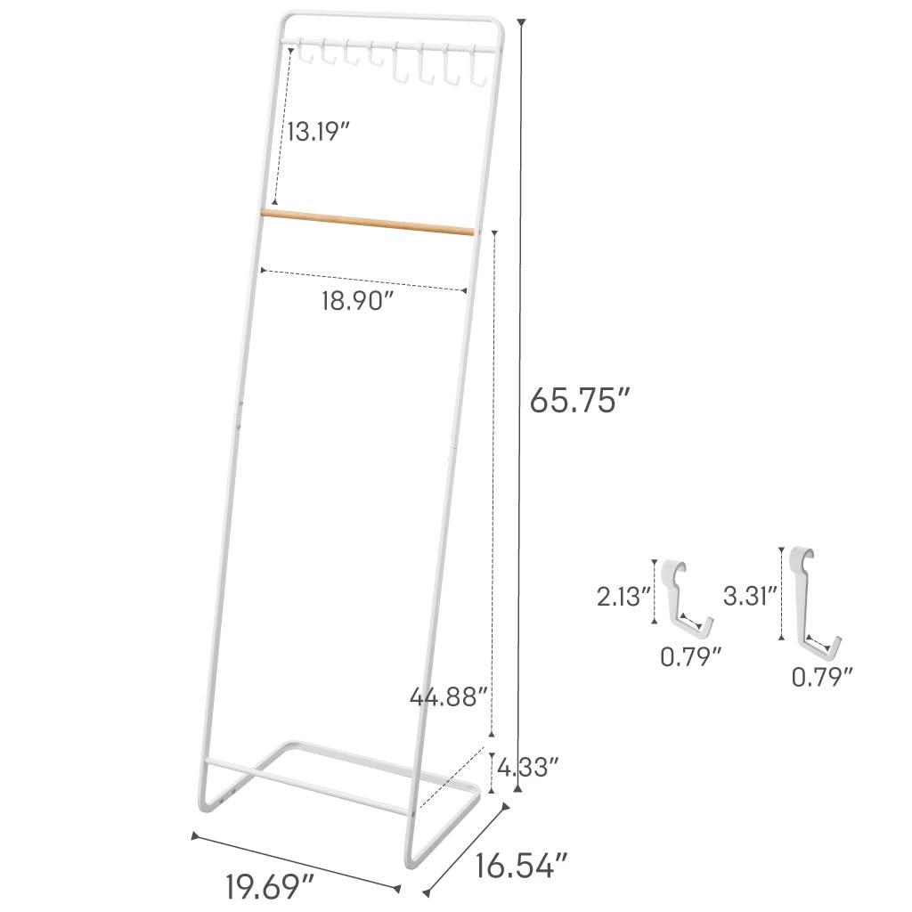 Yamazaki Home Steel 8 - Hook Freestanding Coat Rack